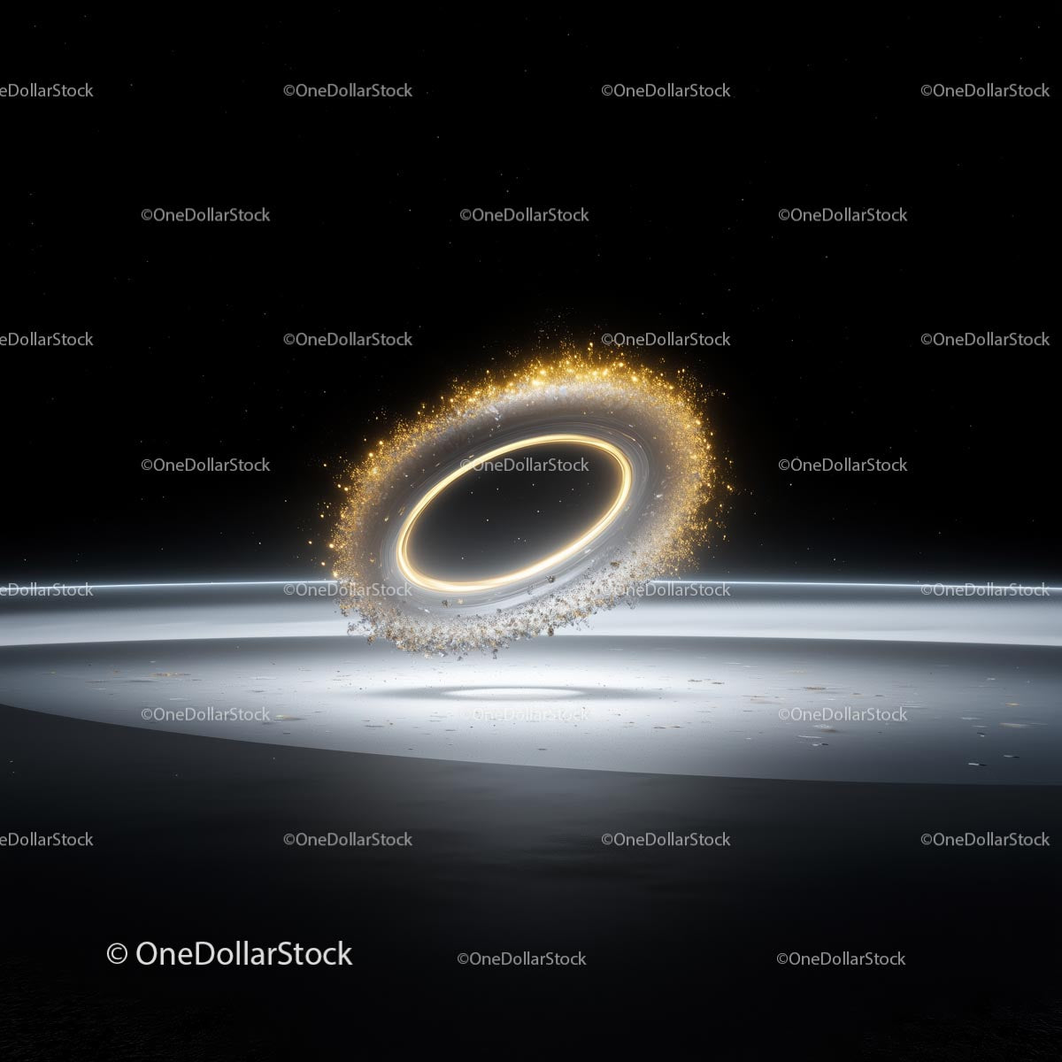 Glowing Cosmic Ring in a Mystical Space Setting