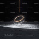 Glowing Ring in a Futuristic Cosmic Landscape