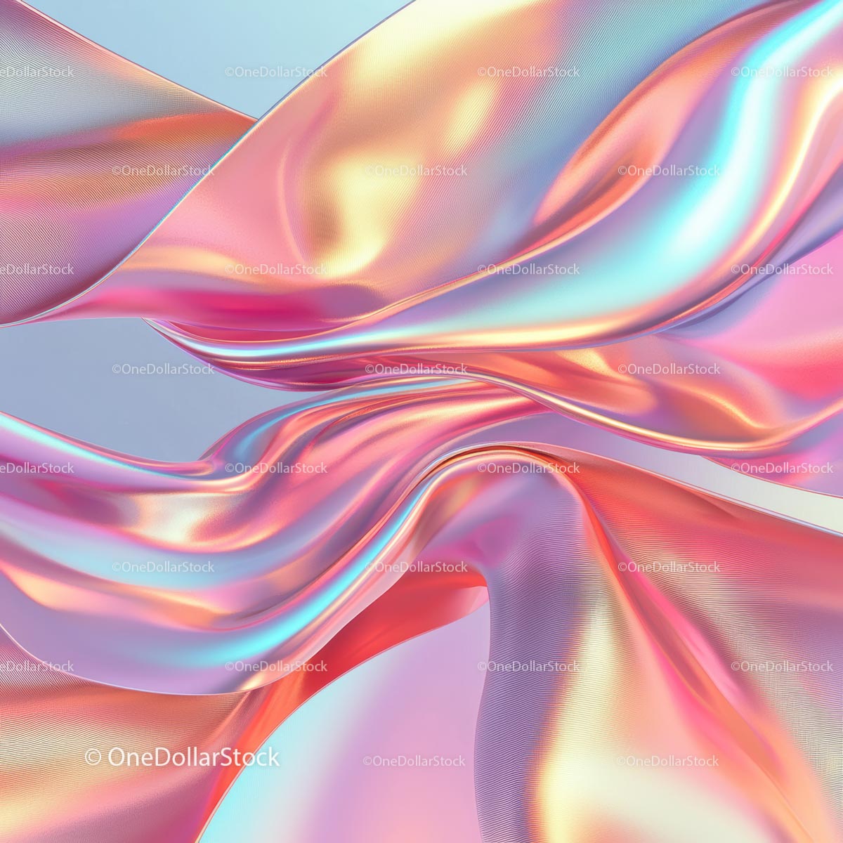 Iridescent Waves of Flowing Silk in Pastel Colors