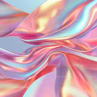 Iridescent Waves of Flowing Silk in Pastel Colors