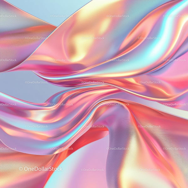 Iridescent Waves of Flowing Silk in Pastel Colors