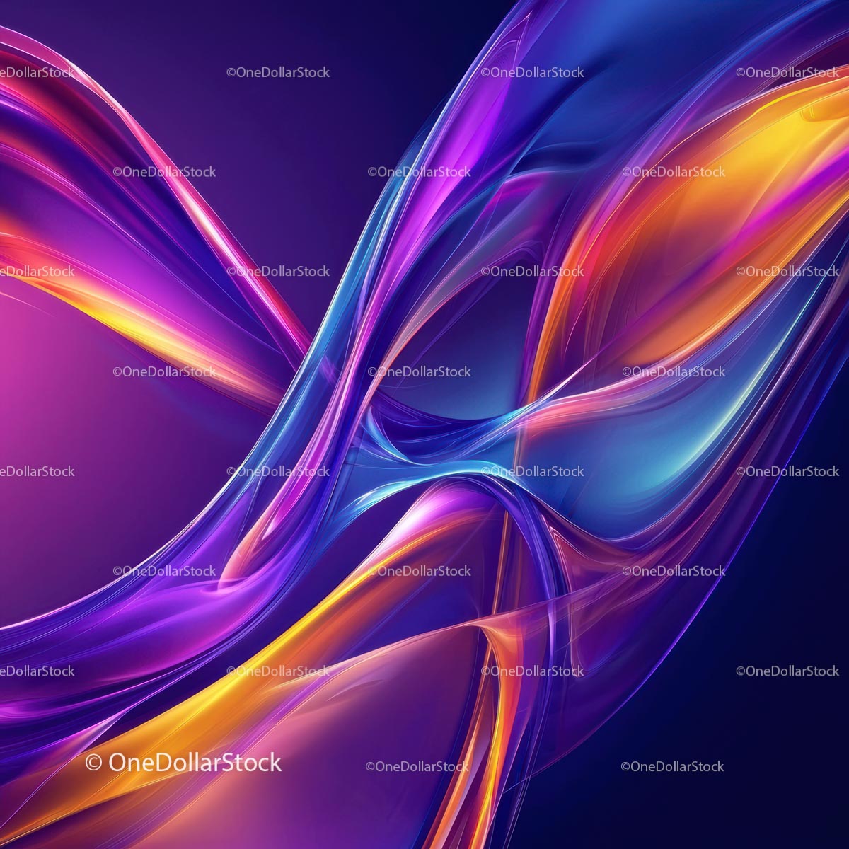 Vibrant Abstract Art with Flowing Curves and Colors