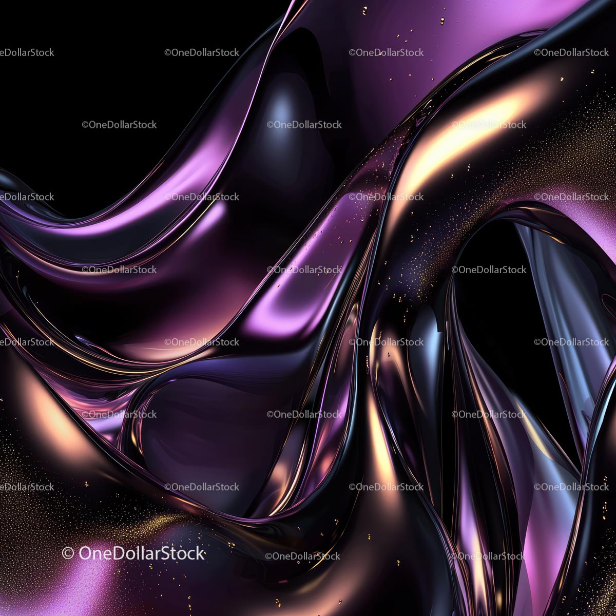 Futuristic Abstract with Glossy Purple Curves
