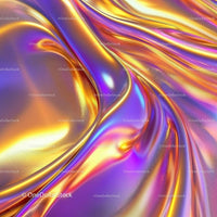 Iridescent Metallic Surface with Vibrant Colors