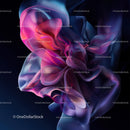 Abstract Fluid Shapes in Vibrant Blue and Pink Hues