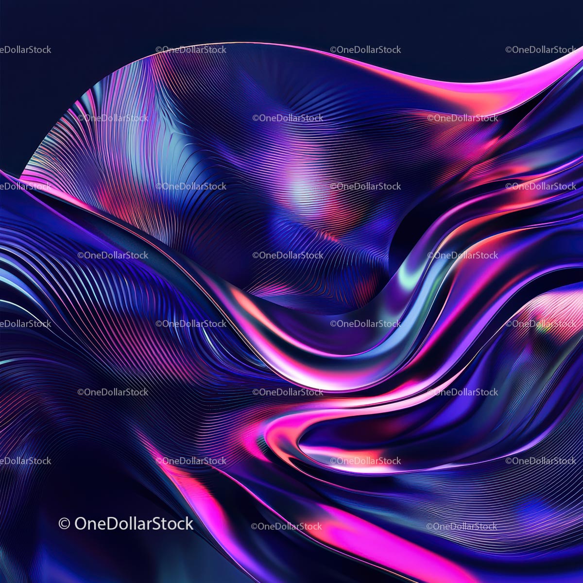 Vibrant Abstract Waves with Neon Highlights