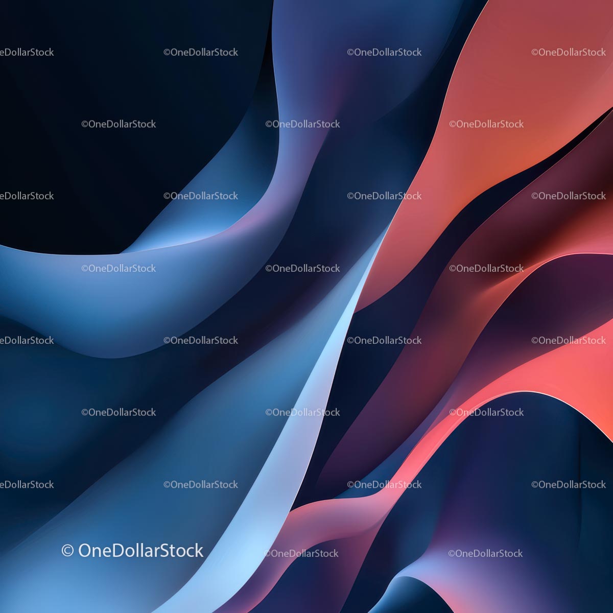 Dynamic Abstract Flow in Blue and Red Tones
