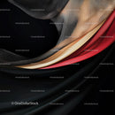 Luxurious Drapery with Mesh Overlay on Black Background