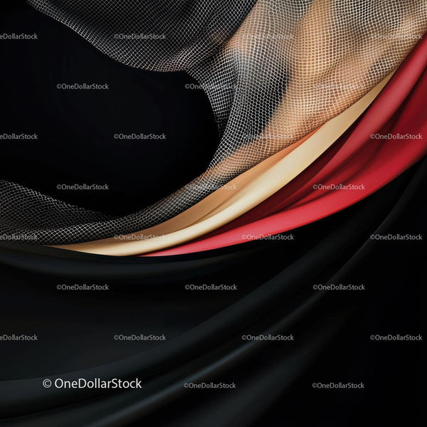 Luxurious Drapery with Mesh Overlay on Black Background