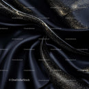 Elegant Black Silk with Golden Glitter Details