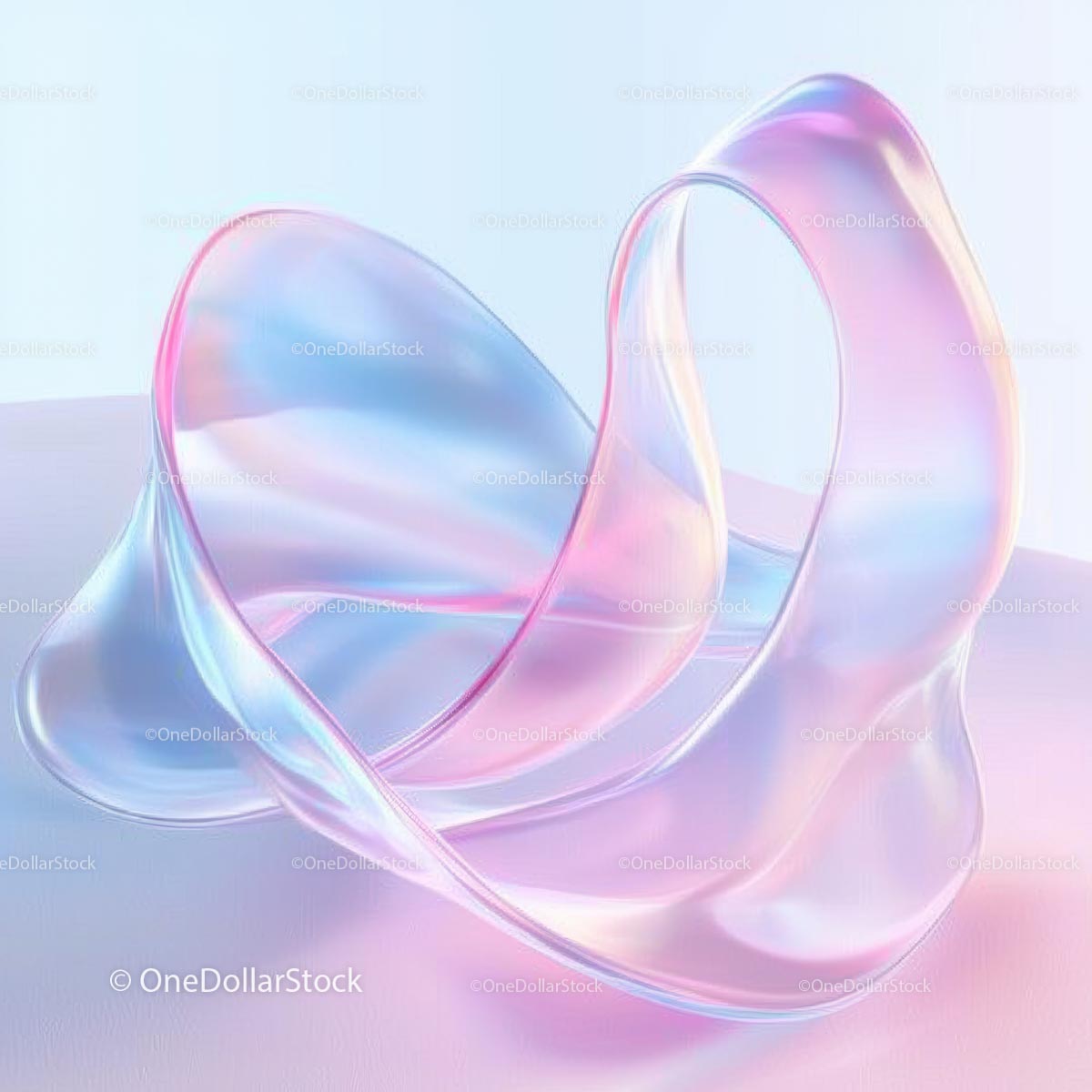 Abstract Fluid Sculpture with Pastel Gradient Tones
