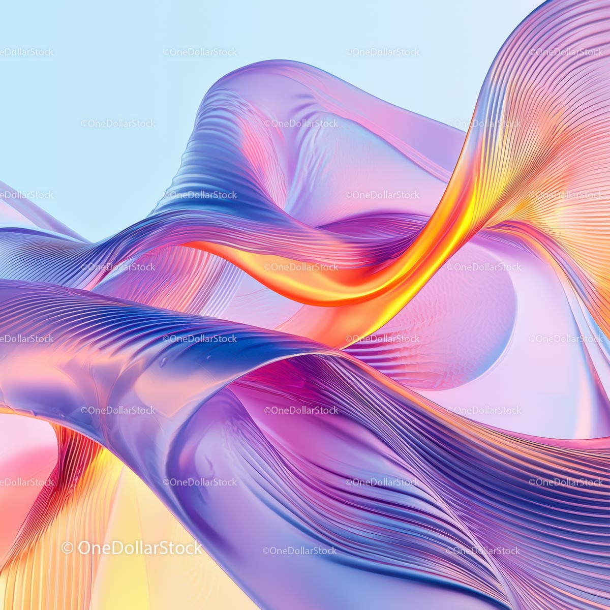 Vibrant Abstract Waves with Fluid Curves and Colors