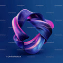 Colorful Abstract Fluid Ribbon on Blue Background