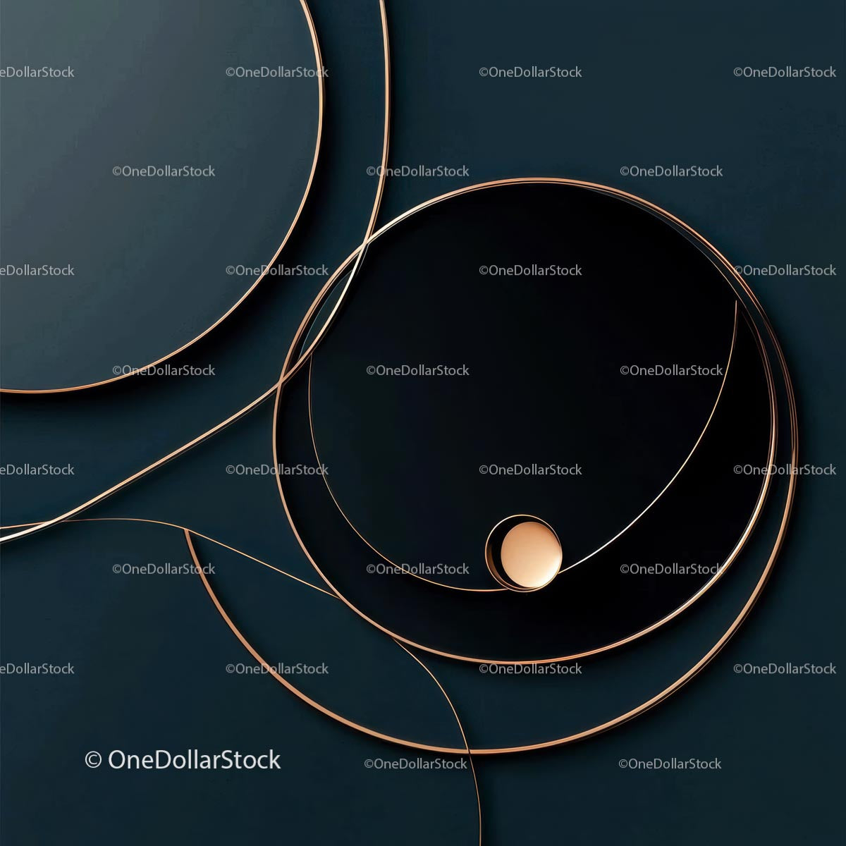 Modern Abstract Art with Gold Accents and Dark Background