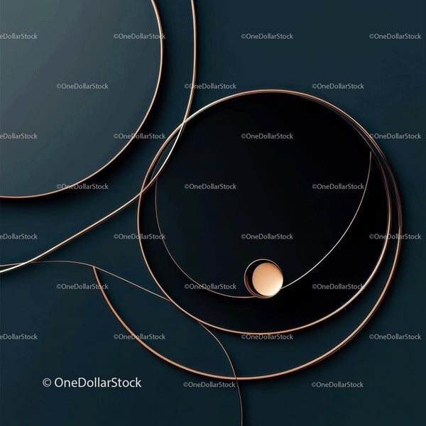 Modern Abstract Art with Gold Accents and Dark Background