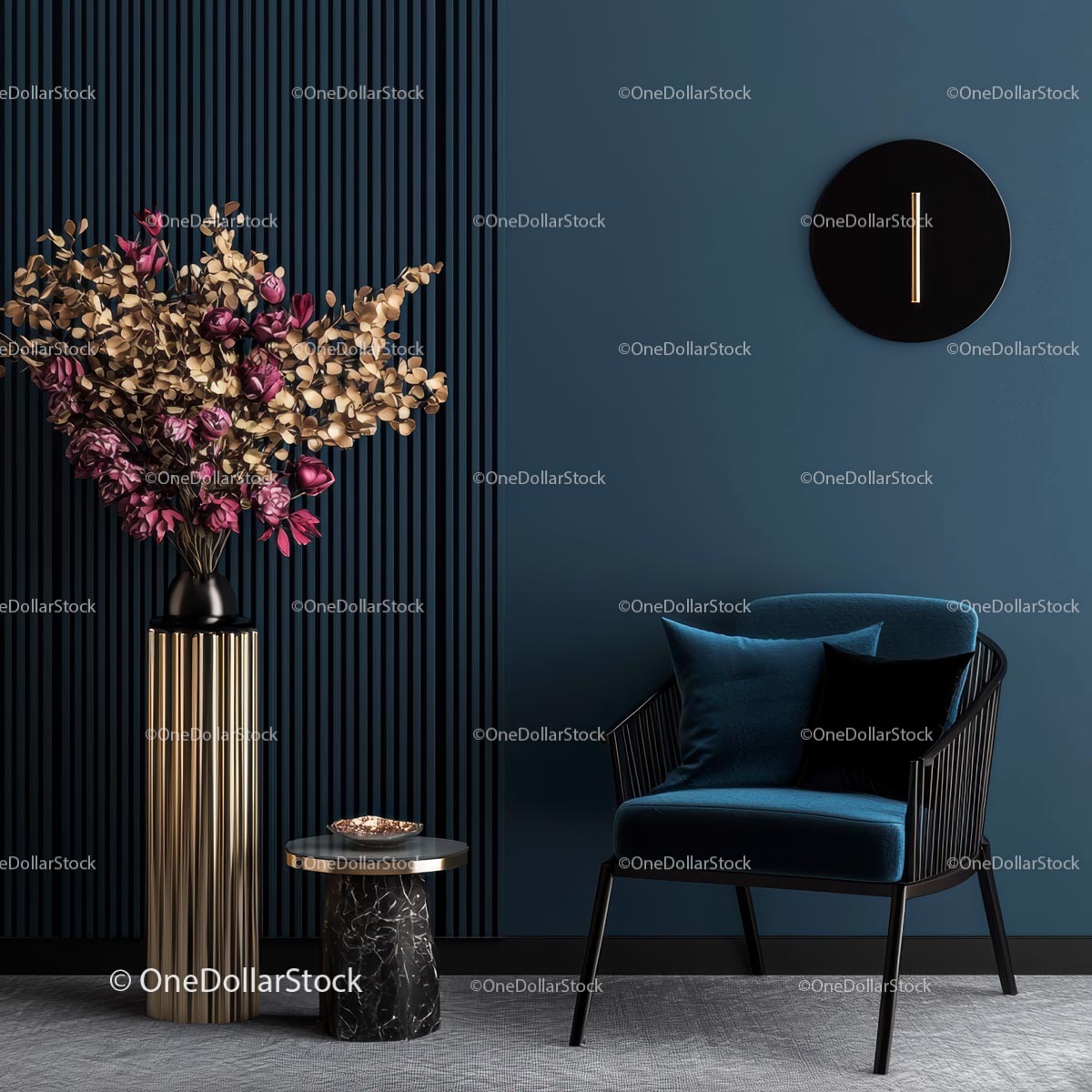 Modern Interior Design with Elegant Floral Arrangement