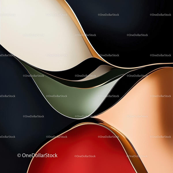 Flowing Curves and Metallic Abstract Design