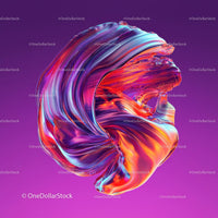 Vibrantly Colored Abstract Fluid Art on Purple Background