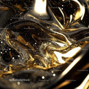 Golden Liquid Abstraction with Sparkling Accents