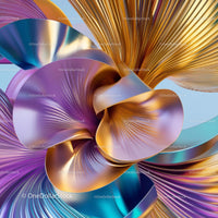 Iridescent Metallic Abstract with Dynamic Shapes
