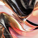 Abstract Fluid Art with Gold and Vibrant Swirls