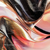 Abstract Fluid Art with Gold and Vibrant Swirls
