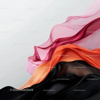 Flowing Pink and Orange Fabric with Black Contrast