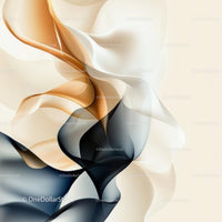 Elegant Abstract Art with Flowing Beige and Black Curves