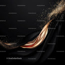 Elegant Black Silk with Gold Sparkles Abstract Design
