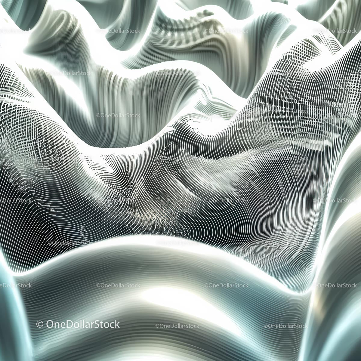 Futuristic Abstract Waves in Monochrome Palette