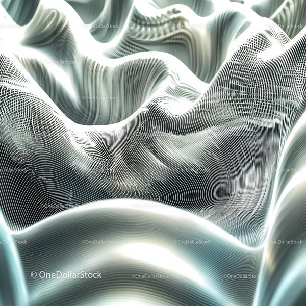 Futuristic Abstract Waves in Monochrome Palette
