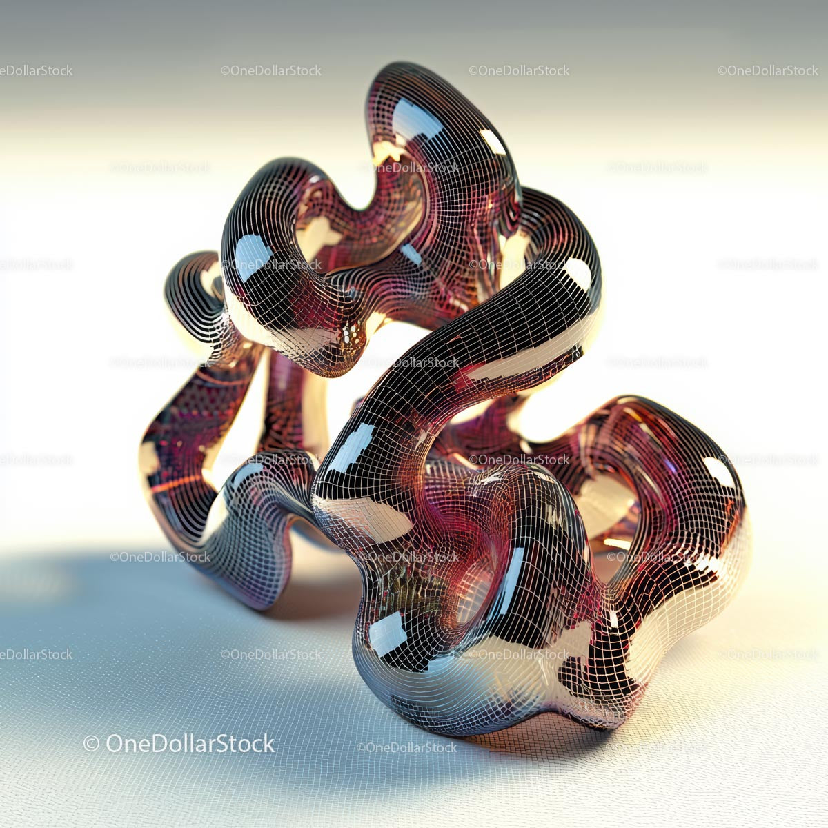 Intricate Abstract Sculpture with Reflective Surfaces