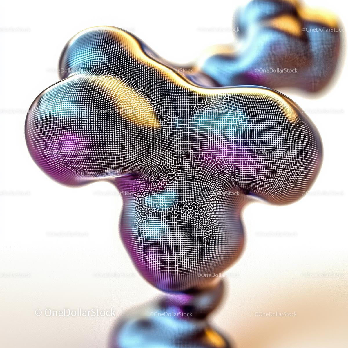 Abstract Metallic Sculpture with Vibrant Colors