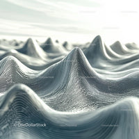 Abstract Monochrome Wave Landscape with Curved Lines