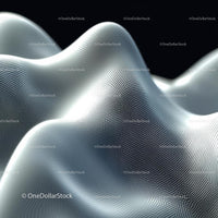 Futuristic Silver Mesh Waves in Abstract Form