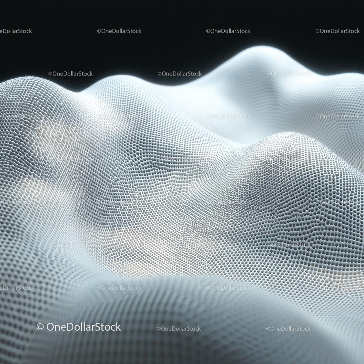 Futuristic White Mesh Surface with Wave Patterns