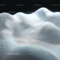 Futuristic White Mesh Surface with Wave Patterns