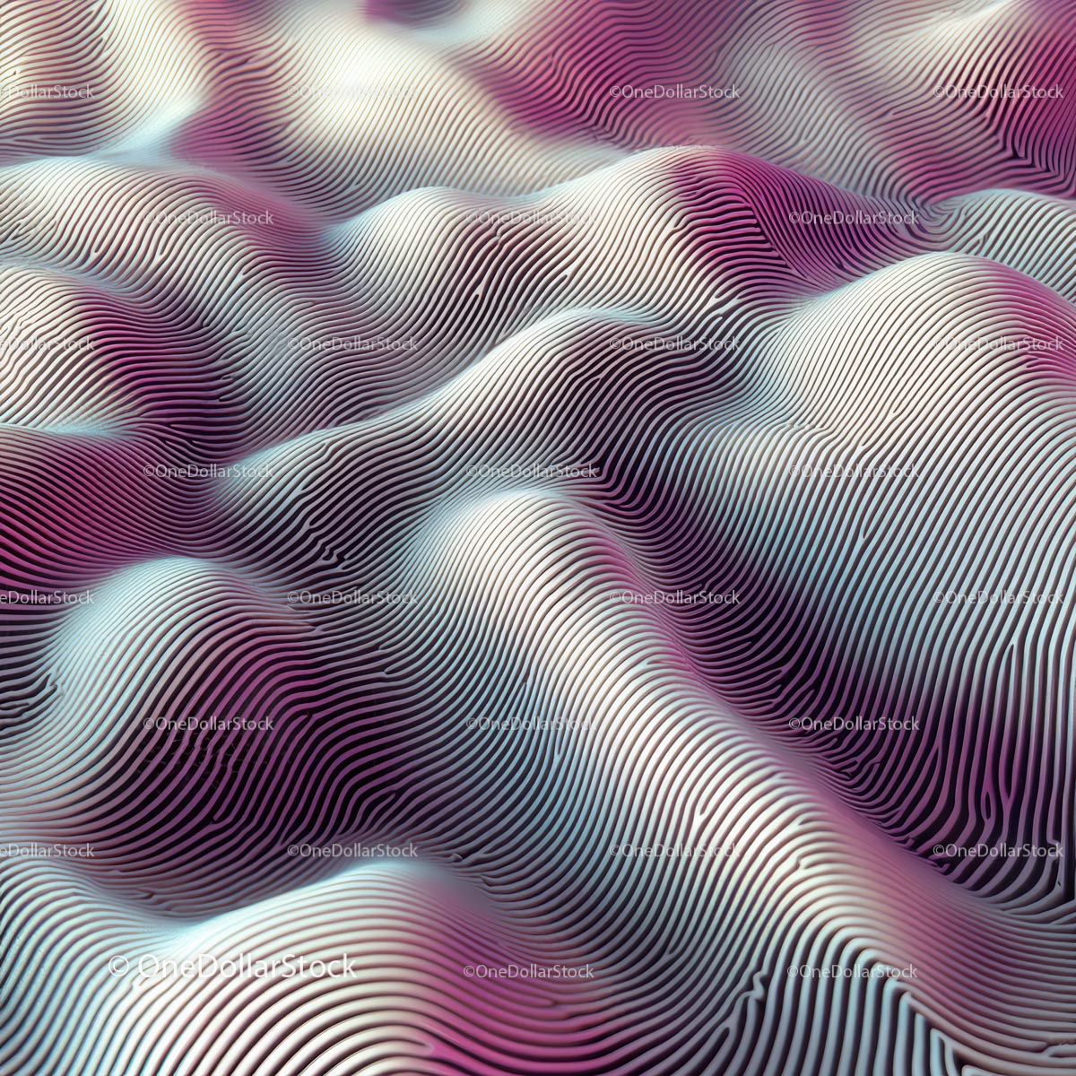 Abstract 3D Waves with Hypnotic Line Texture
