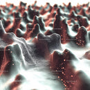 Abstract 3D Mesh Landscape with Digital Terrain