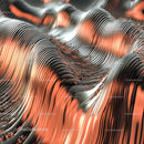 Futuristic Metallic Waves with Orange Reflections