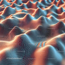 Abstract 3D Grid Waves in Futuristic Design