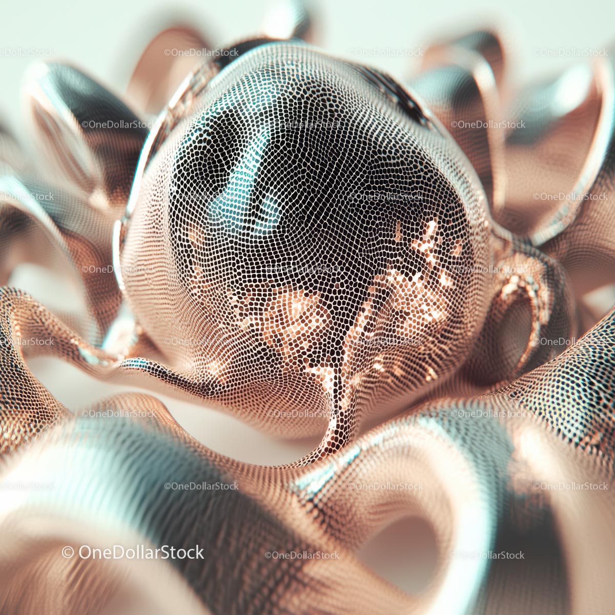 Intricate Metallic Sculpture with Abstract Formations