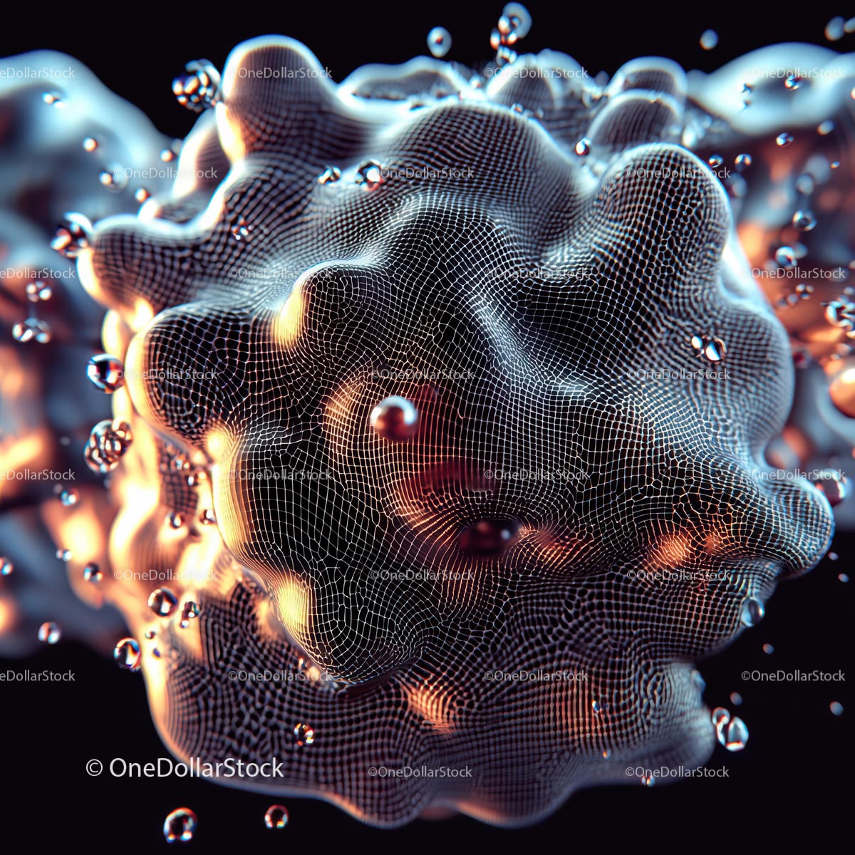 Futuristic Molecular Structure with Vibrant Colors