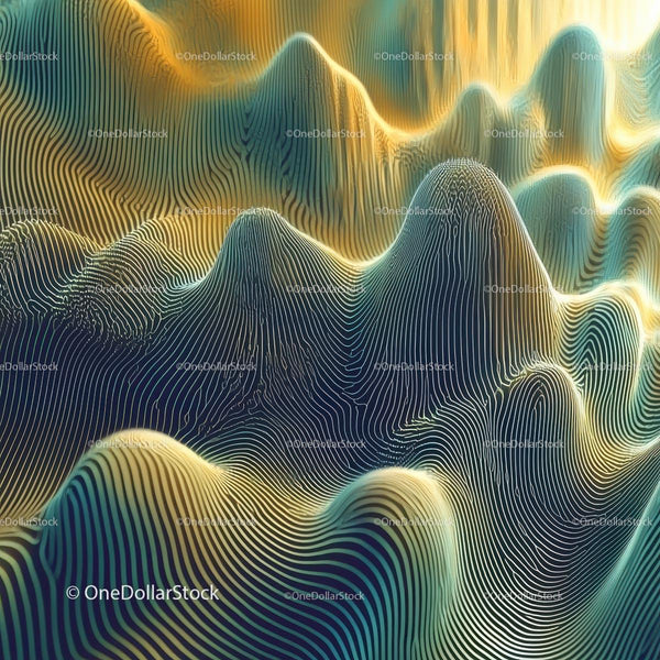 Abstract Wavy Terrain with Surreal Gradient Patterns