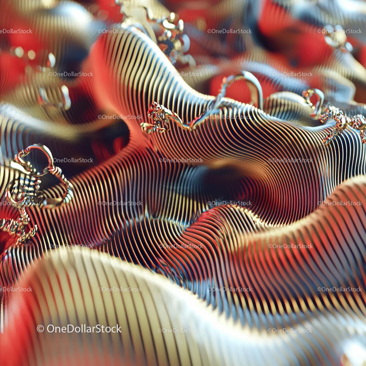 Abstract Vibrant 3D Wave Pattern