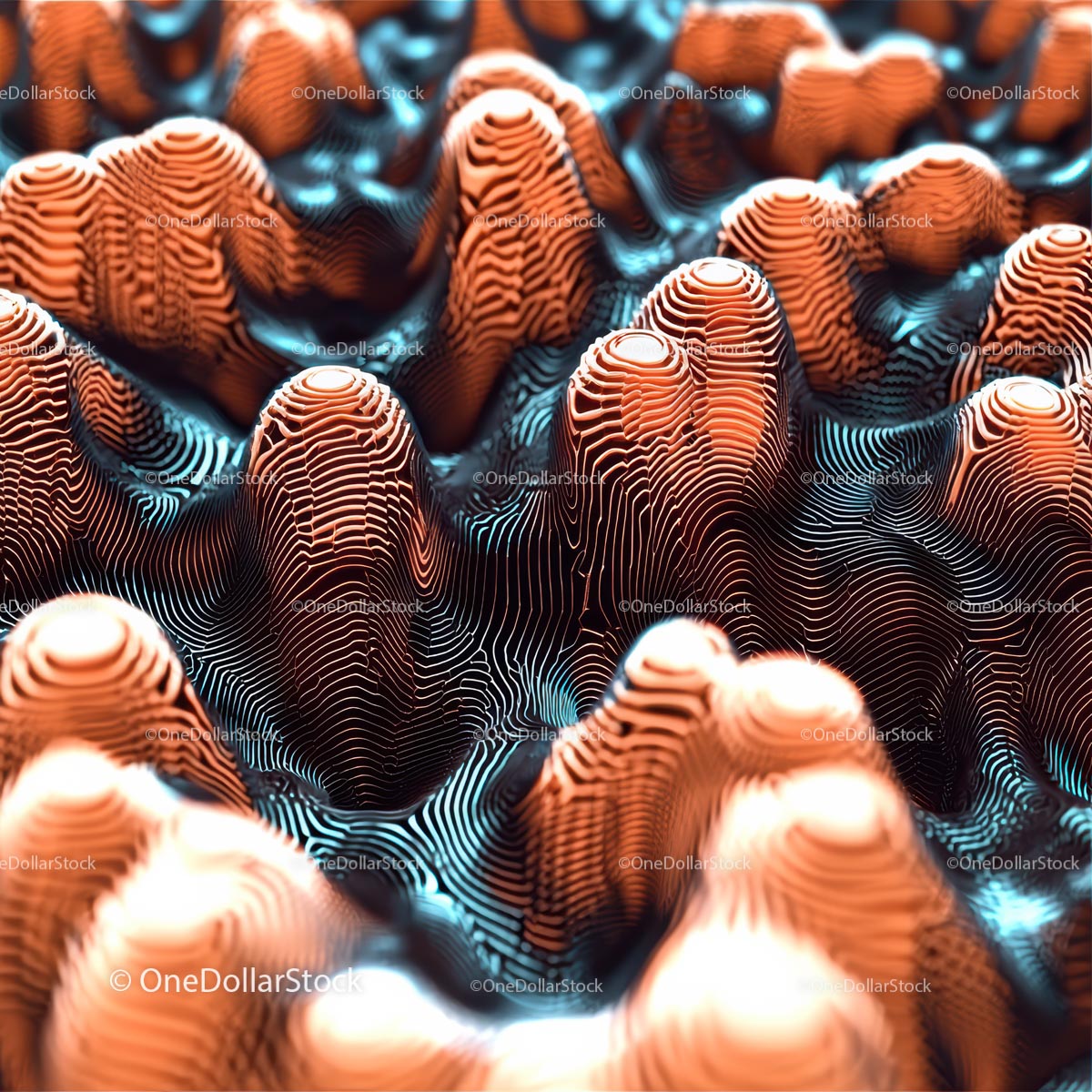 Futuristic Abstract 3D Surface with Wavy Patterns