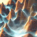 Futuristic 3D Mesh Landscape with Digital Waves