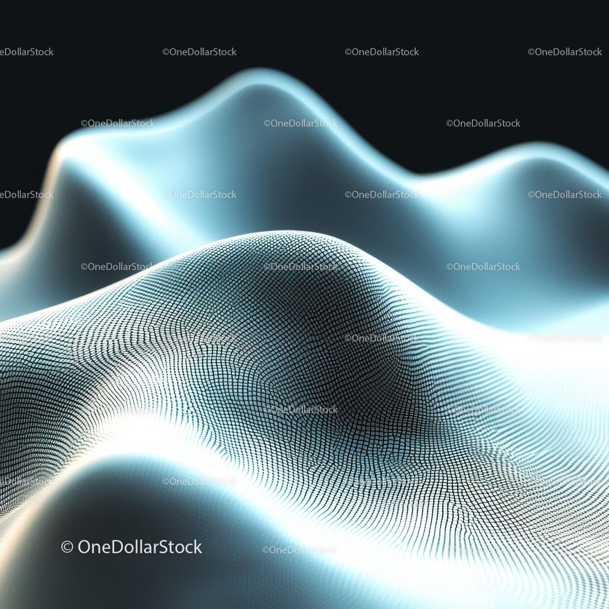Futuristic Wave Pattern with Mesh Design in Blue Hues