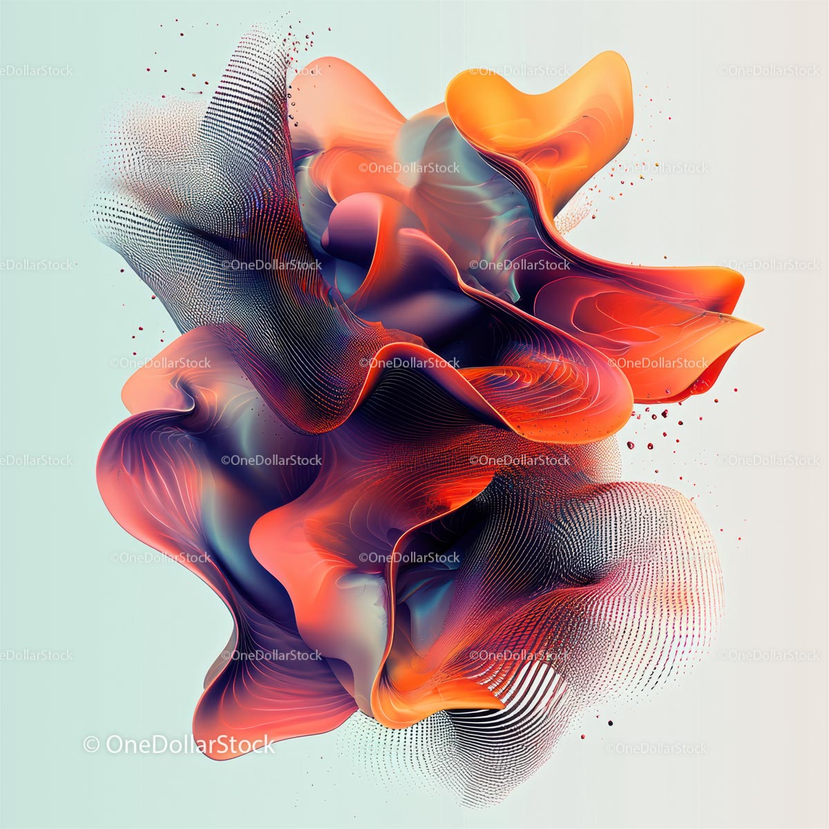 Vibrant Abstract Digital Wave with Dynamic Flow