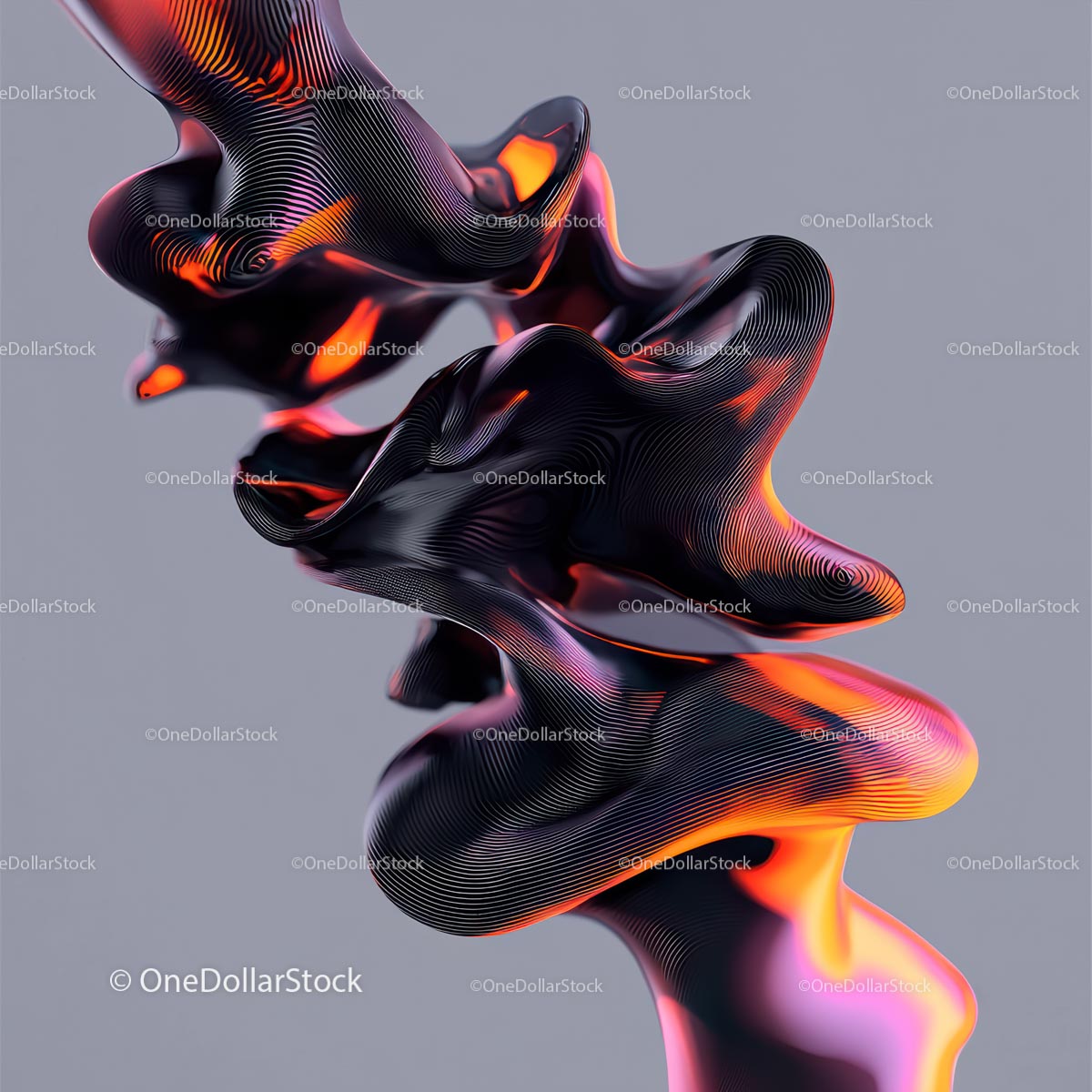 Vibrant Abstract Swirls in Dynamic 3D Design